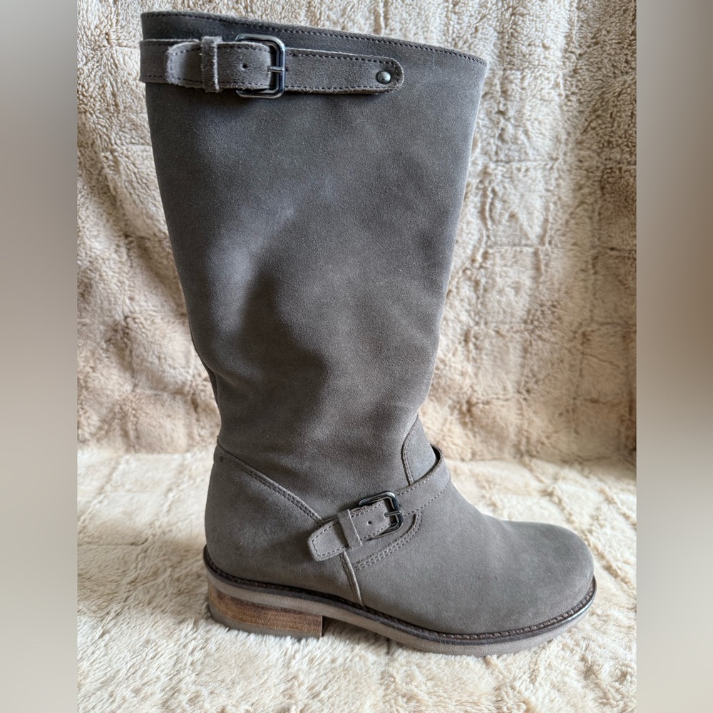 La Canadienne Brown/Grey Suede Wool Lined Warm Boots 8